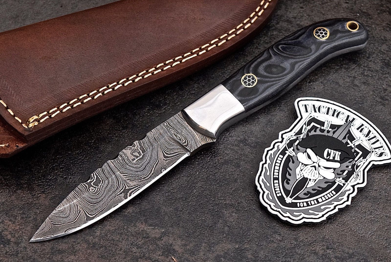 KBS Knives Store Skinner Knife Custom Handmade Damascus Steel Skinning/Camping/Hunting Knife