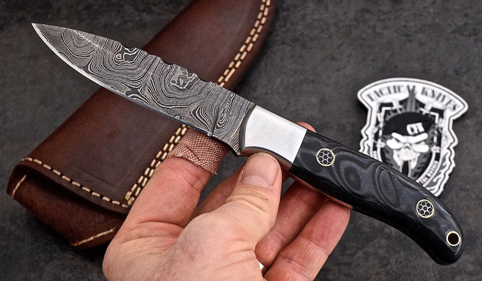 KBS Knives Store Skinner Knife Custom Handmade Damascus Steel Skinning/Camping/Hunting Knife