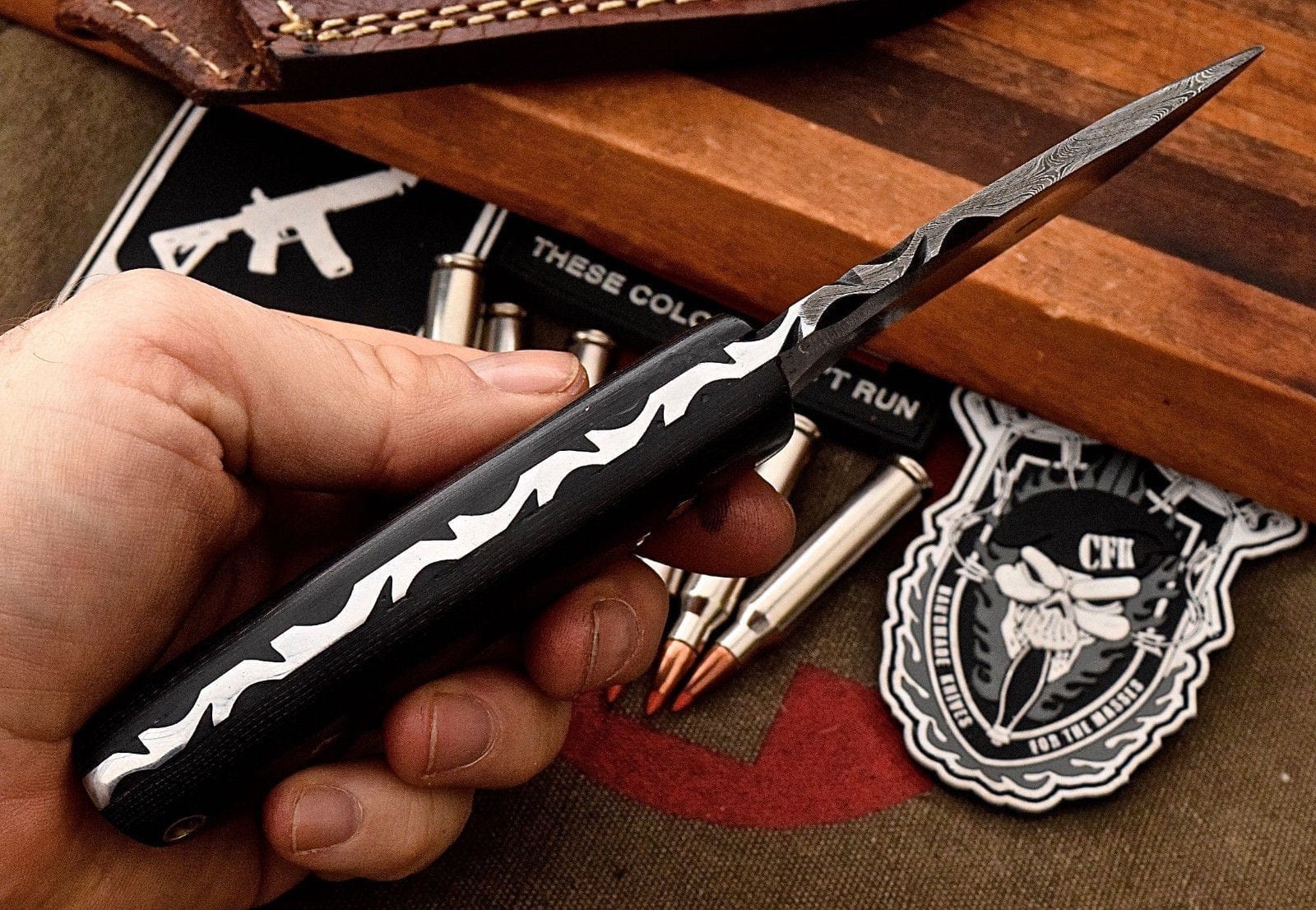 KBS Knives Store Skinner Knife Custom Handmade Damascus Steel Skinning/Camping/Hunting Knife