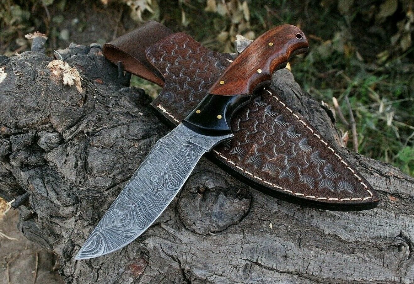 KBS Knives Store Skinner Knife Custom Handmade Damascus Steel Skinning Hunting Knife
