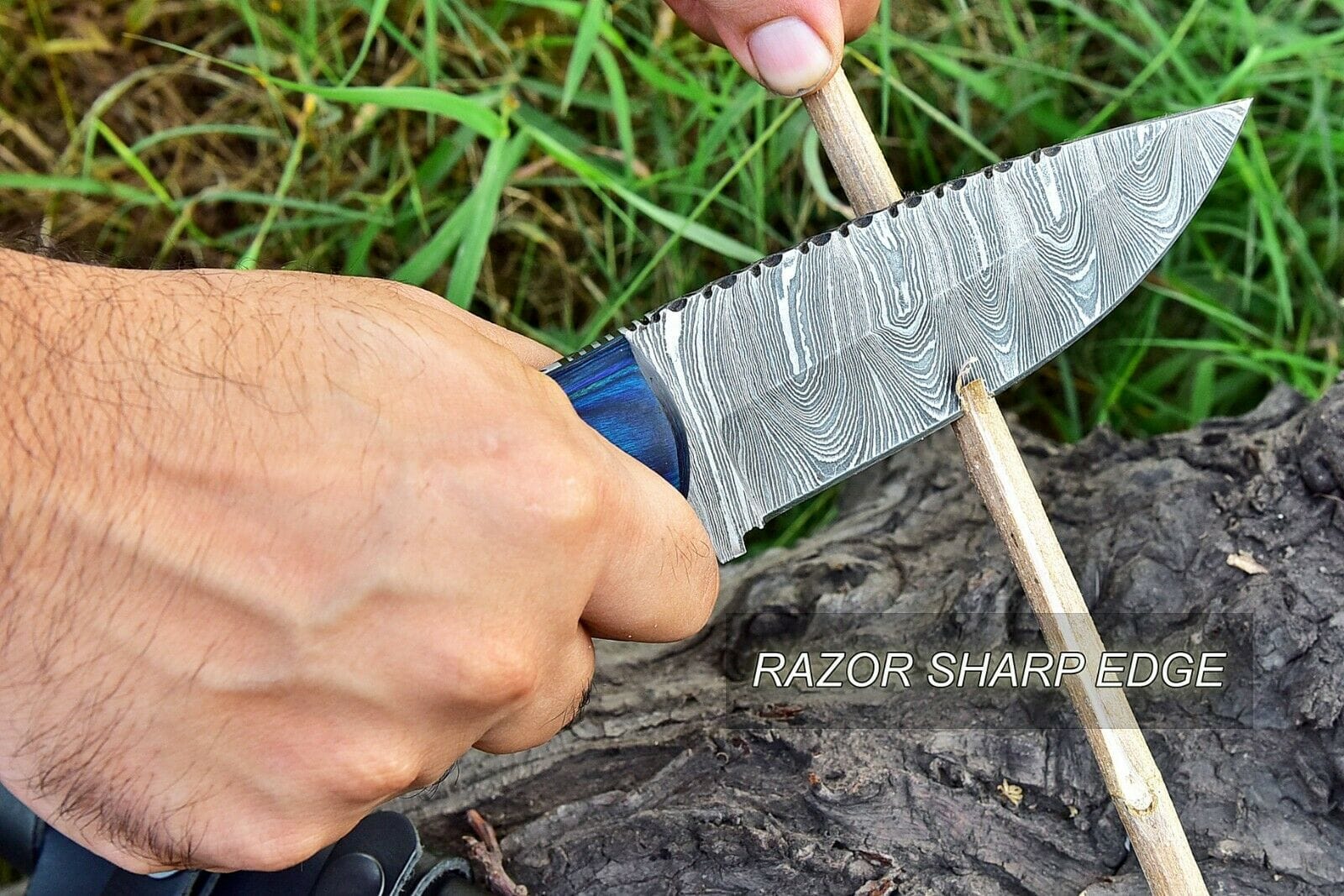 KBS Knives Store Skinner Knife Custom Handmade Damascus Steel Skinning Hunting Knife