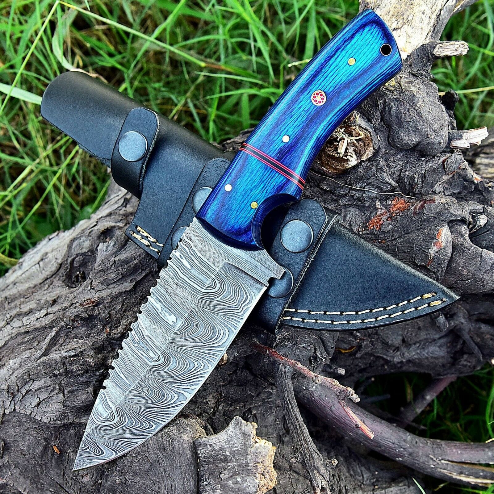 KBS Knives Store Skinner Knife Custom Handmade Damascus Steel Skinning Hunting Knife