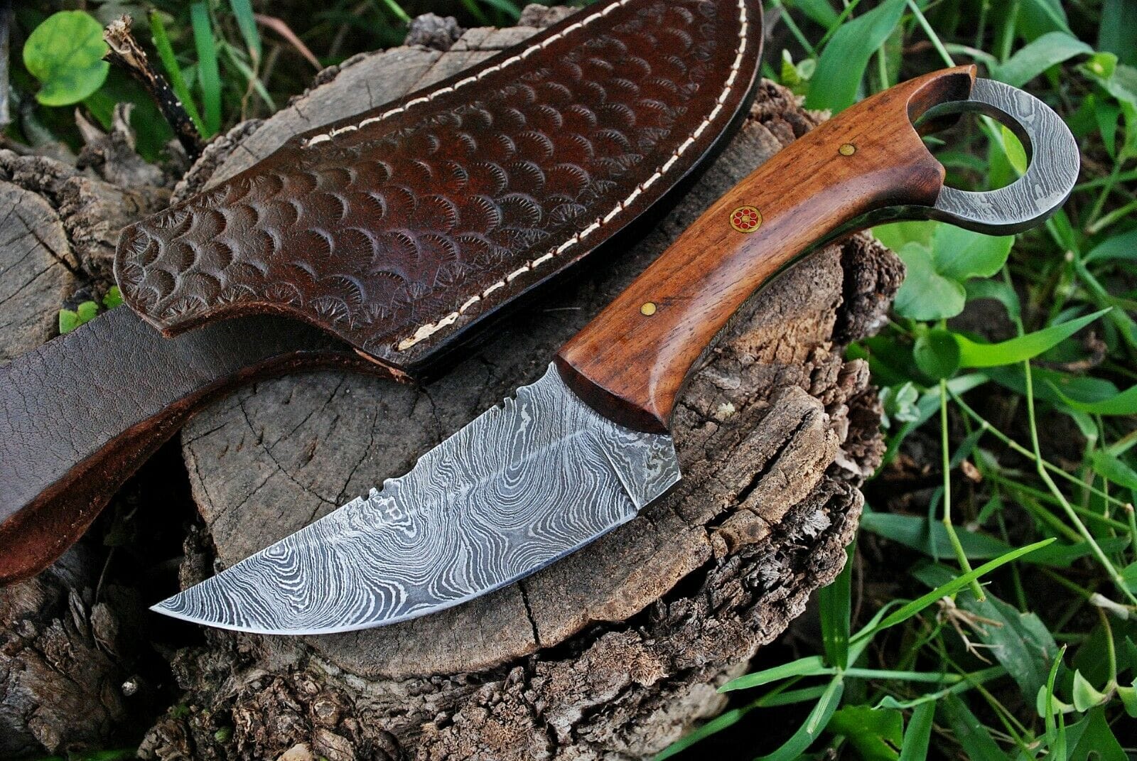 KBS Knives Store Skinner Knife Custom Handmade Damascus Steel Skinning Hunting Knife