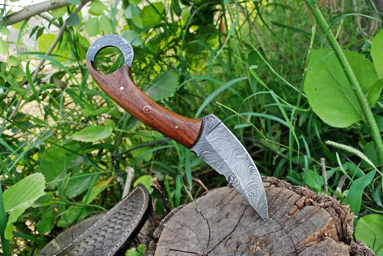 KBS Knives Store Skinner Knife Custom Handmade Damascus Steel Skinning Hunting Knife