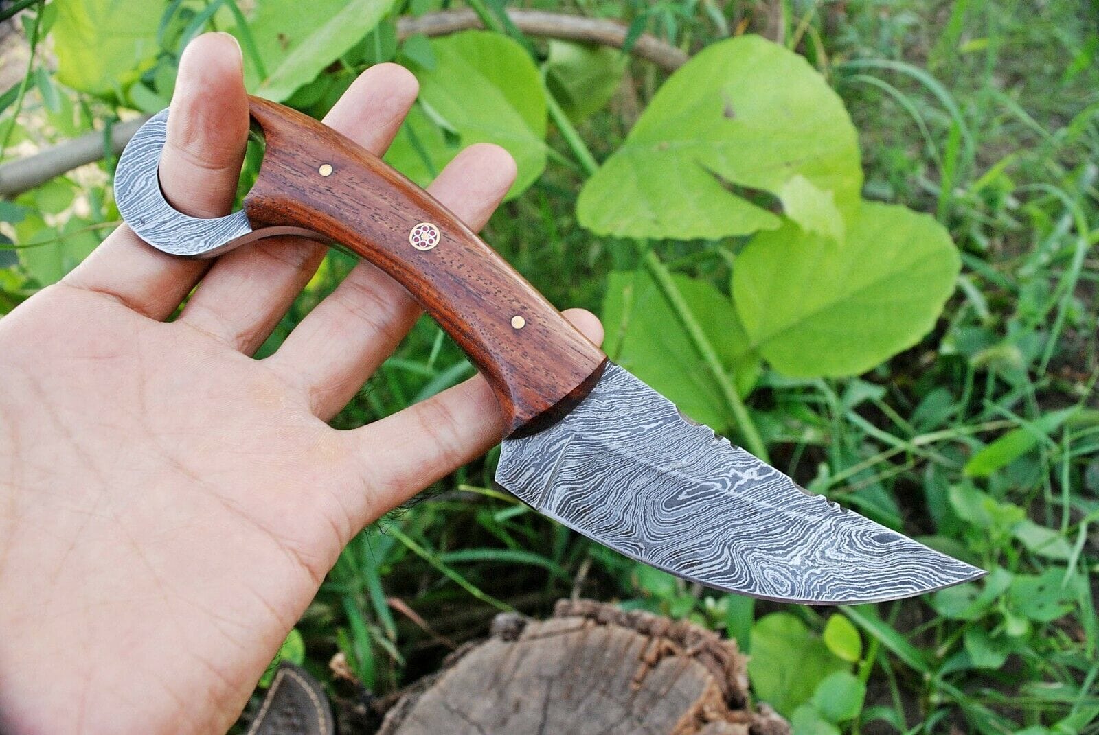 KBS Knives Store Skinner Knife Custom Handmade Damascus Steel Skinning Hunting Knife