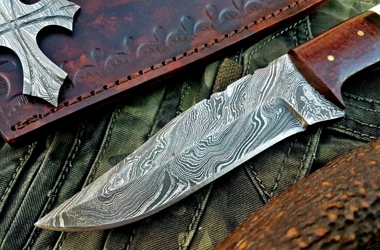 KBS Knives Store Skinner Knife Custom Handmade Damascus Steel Skinning Hunting Knife