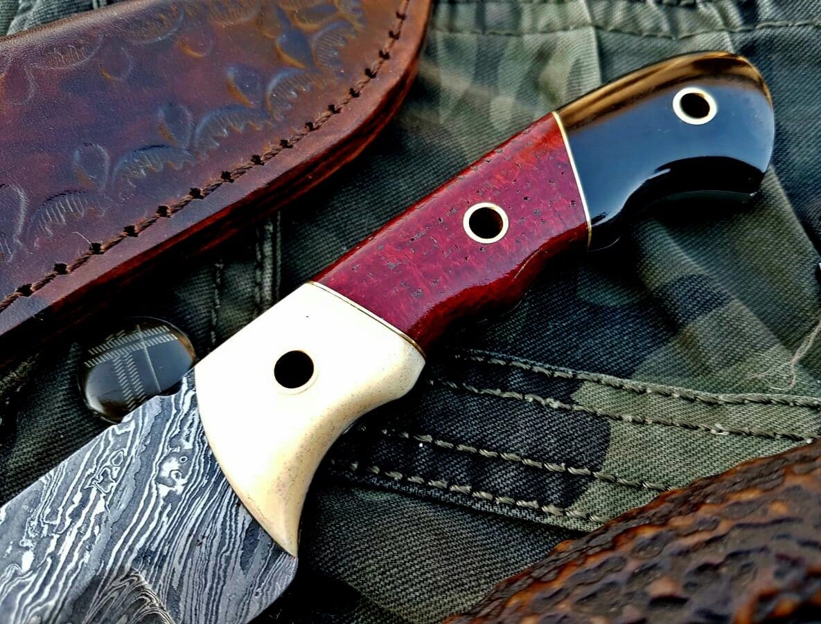 KBS Knives Store Skinner Knife Custom Handmade Damascus Steel Skinning Hunting Knife