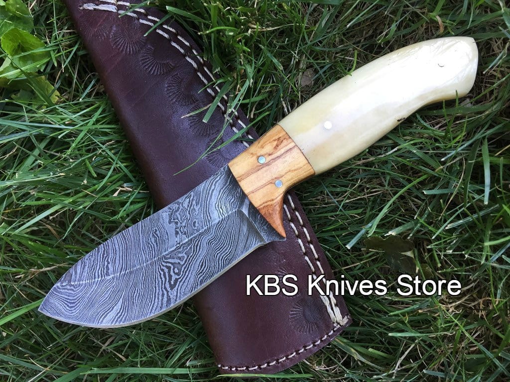 KBS Knives Store Skinner Knife Custom Handmade Damascus Steel Skinning/Hunting Knife