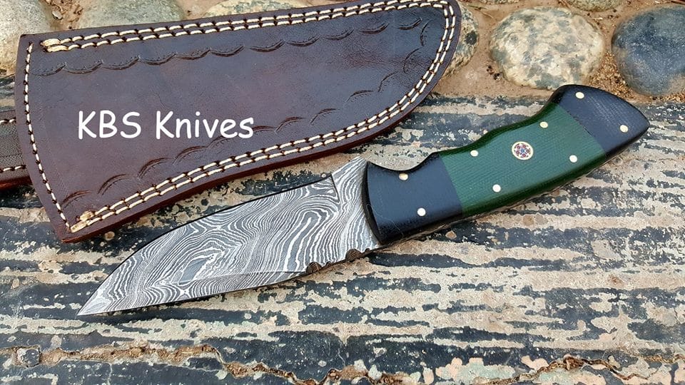 KBS Knives Store Skinner Knife Custom Handmade Damascus Steel Skinning/Hunting Knife