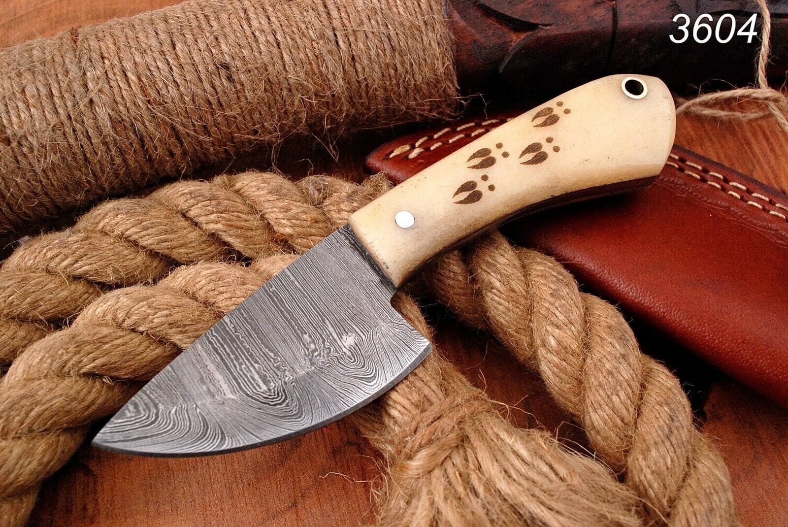 KBS Knives Store Skinner Knife Custom Handmade Damascus Steel Skinning Knife