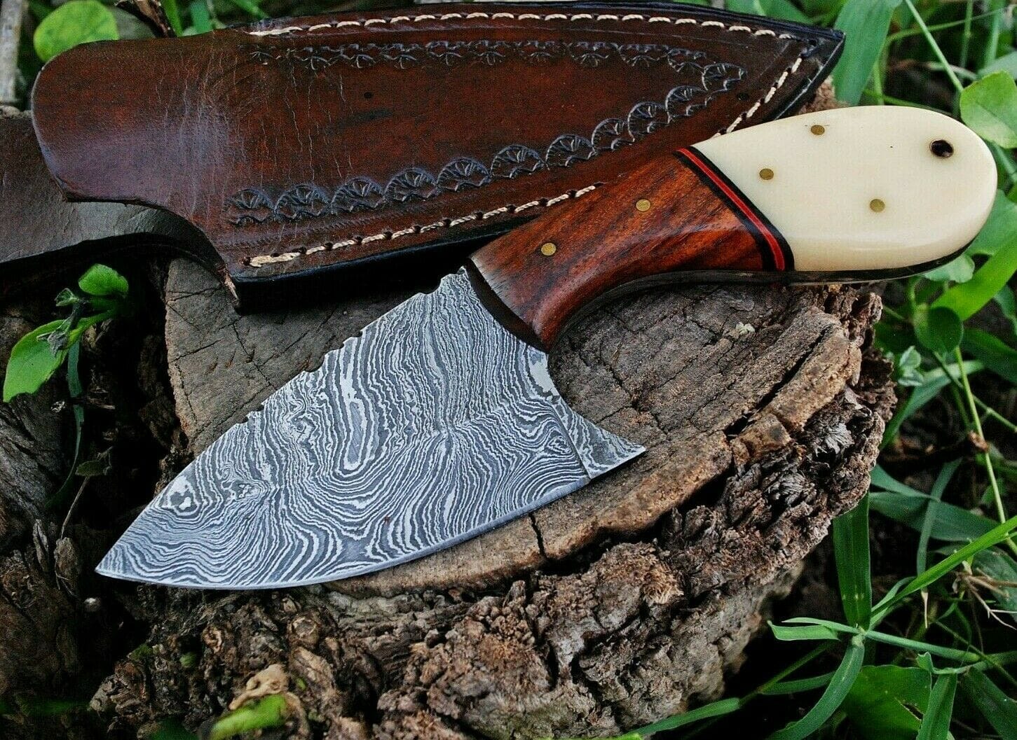 KBS Knives Store Skinner Knife Custom Handmade Damascus Steel Skinning Knife