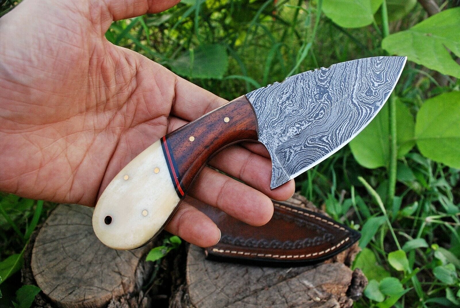 KBS Knives Store Skinner Knife Custom Handmade Damascus Steel Skinning Knife