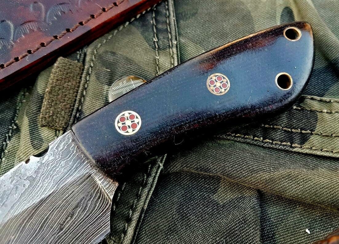 KBS Knives Store Skinner Knife Custom Handmade Damascus Steel Skinning Knife