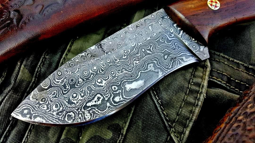KBS Knives Store Skinner Knife Custom Handmade Damascus Steel Skinning Knife