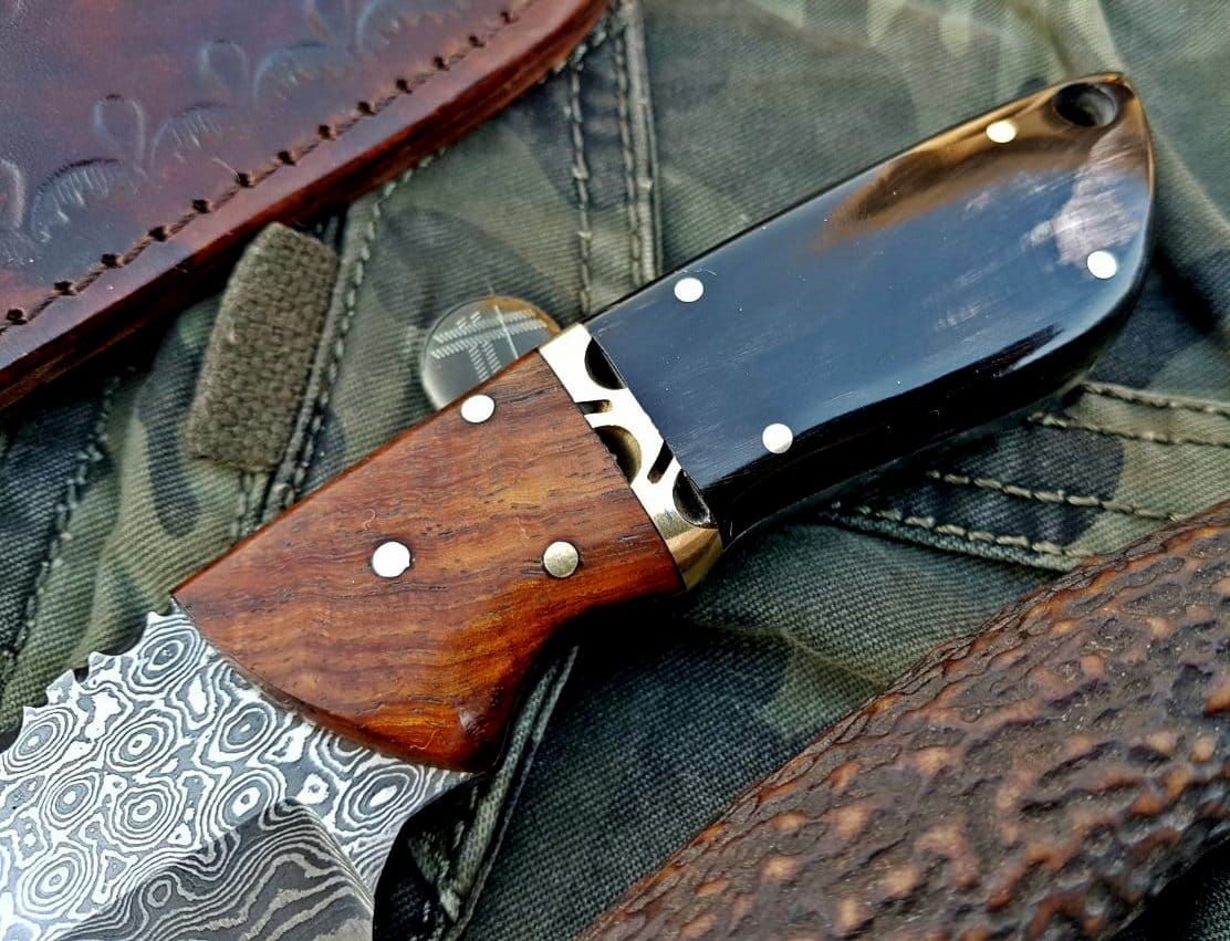 KBS Knives Store Skinner Knife Custom Handmade Damascus Steel Skinning Knife
