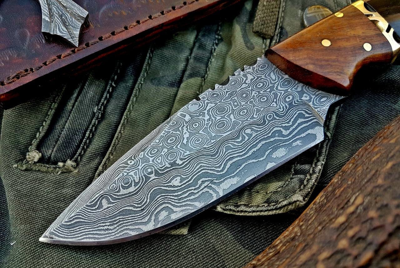 KBS Knives Store Skinner Knife Custom Handmade Damascus Steel Skinning Knife