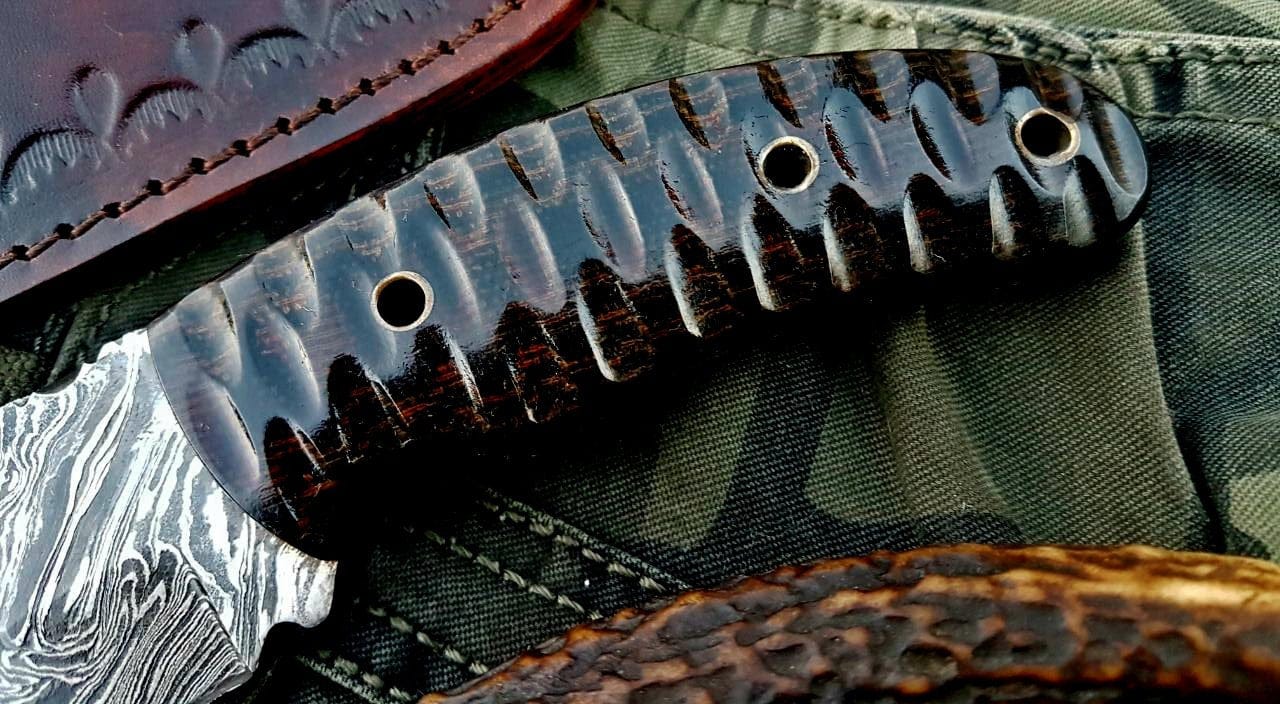KBS Knives Store Skinner Knife Custom Handmade Firestorm Damascus Steel Hunting Skinning Knife