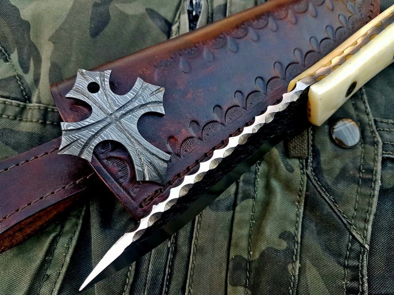 KBS Knives Store Skinner Knife Custom Handmade Hammered 1095 High Carbon Steel Hunting Skinning Knife