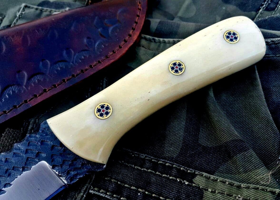 KBS Knives Store Skinner Knife Custom Handmade Hammered 1095 High Carbon Steel Hunting Skinning Knife