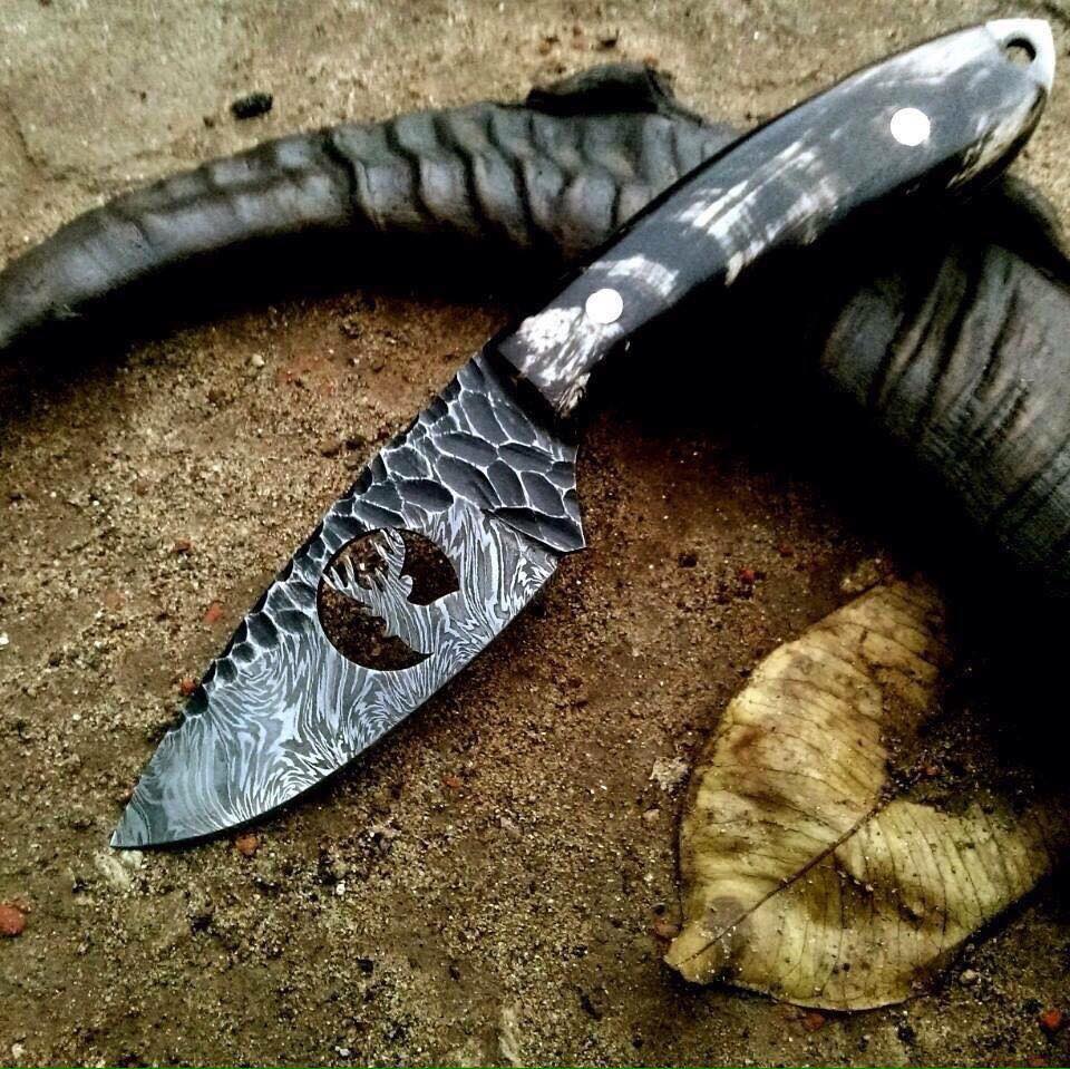 KBS Knives Store Skinner Knife Custom Handmade Hand Forged Damascus Steel Hunting Skinning Knife