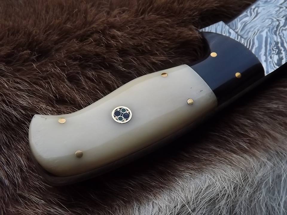 KBS Knives Store Skinner Knife Custom Handmade Twister Damascus Steel Hunting Skinning Knife
