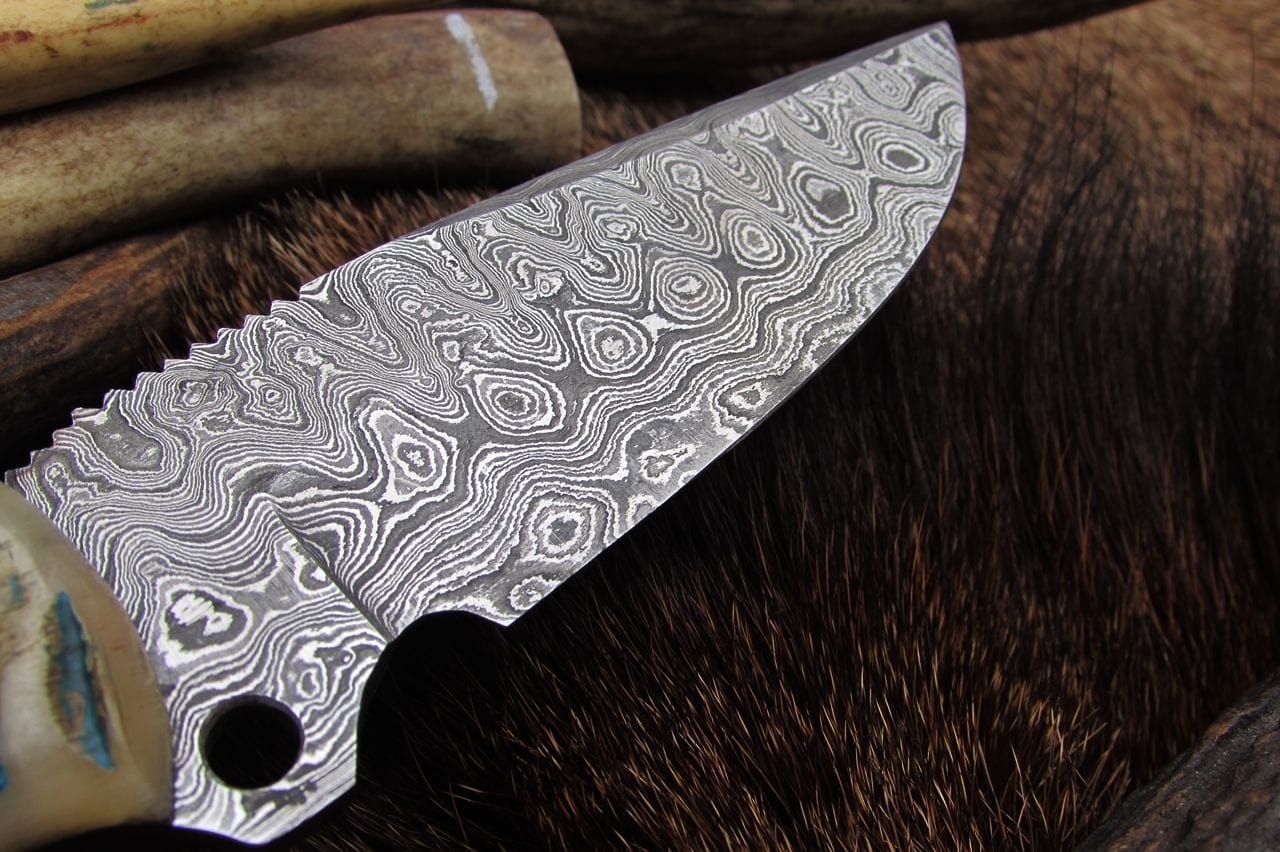 KBS Knives Store Skinner Knife Damascus Hand Made Skinning Knife