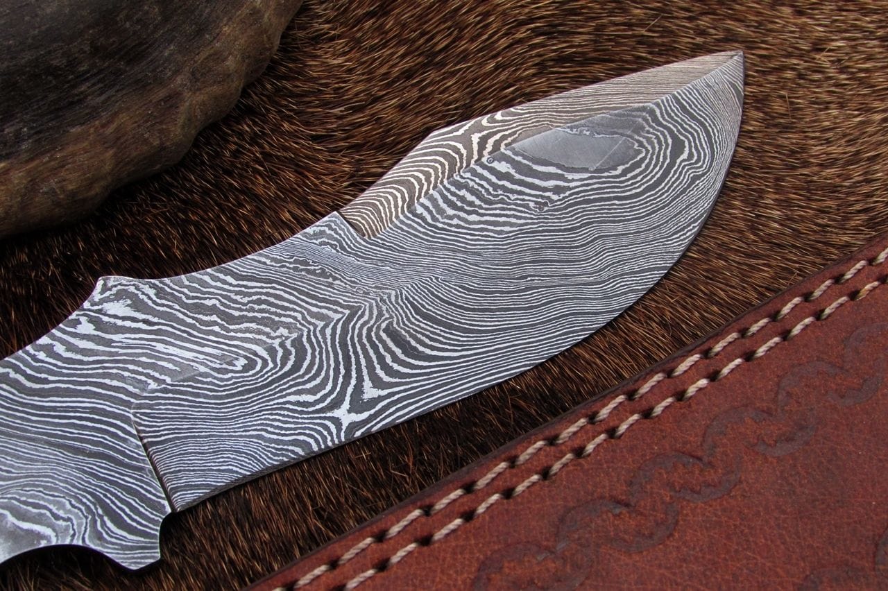KBS Knives Store Skinner Knife Damascus Skinner Blank Blade Knife