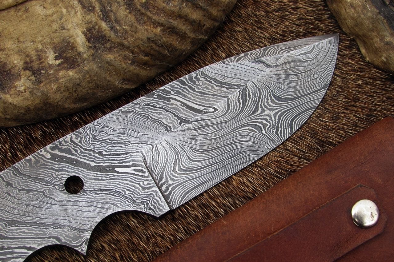 KBS Knives Store Skinner Knife Damascus Skinning Blank Blade