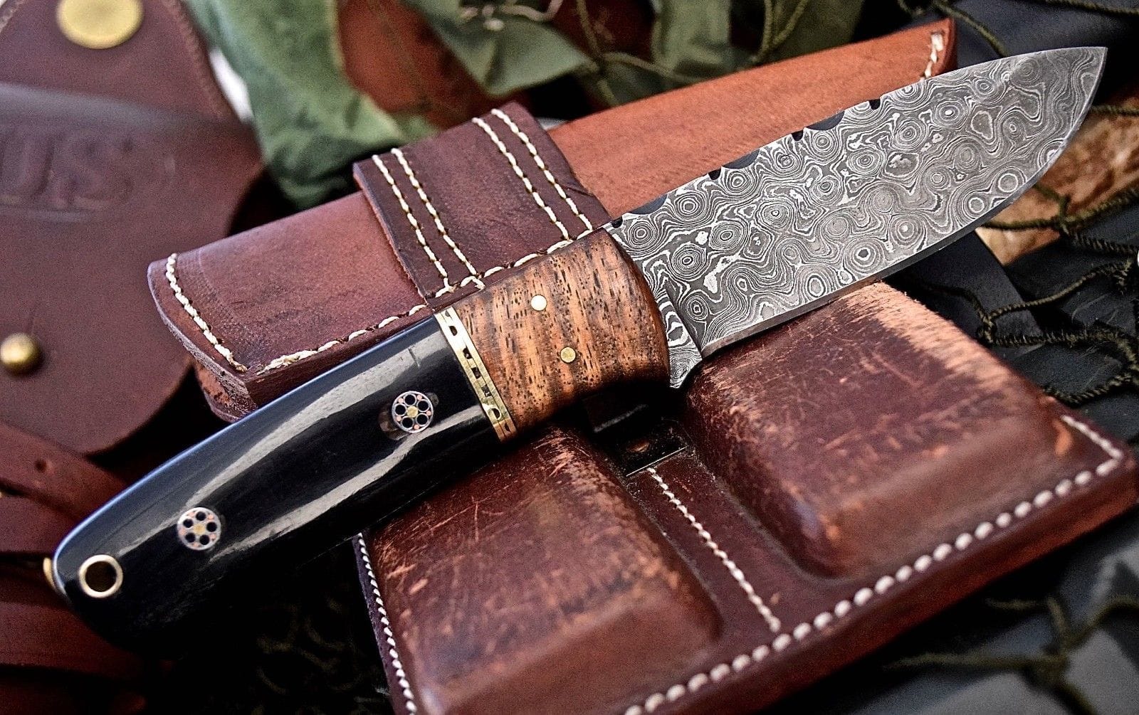 KBS Knives Store Skinner Knife Damascus steel handmade skinning knife