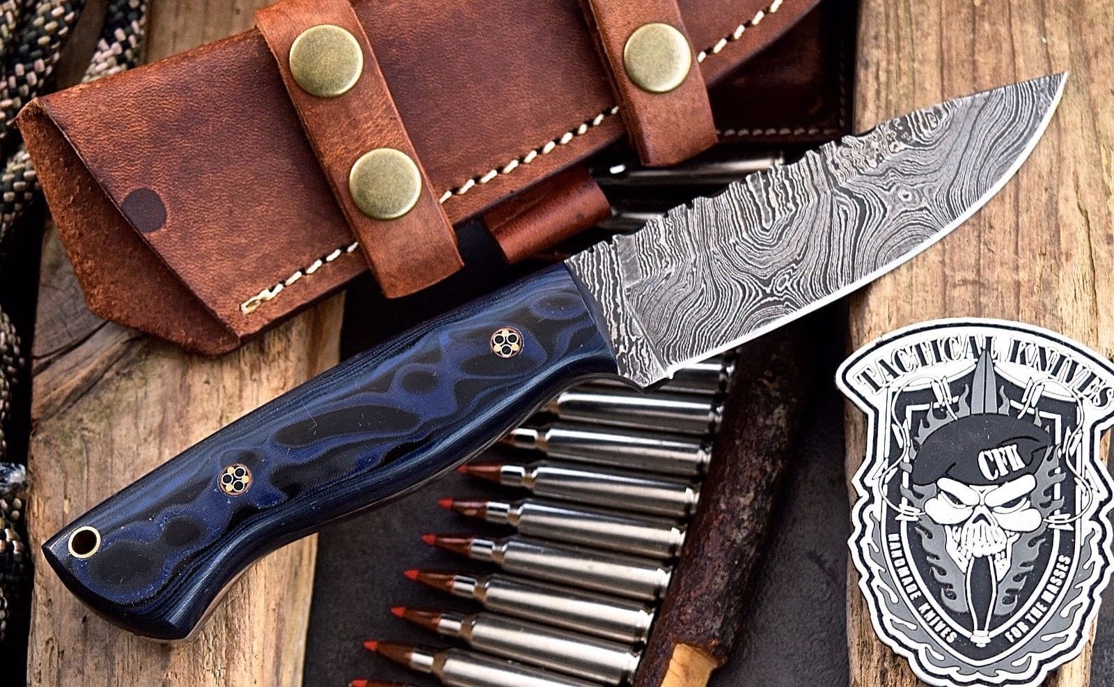 KBS Knives Store Skinner Knife Damascus steel handmade skinning knife