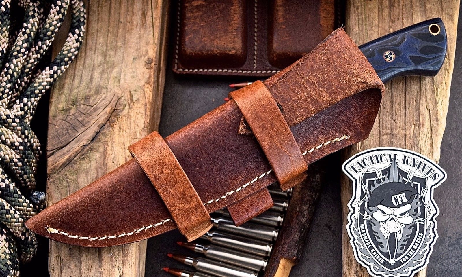 KBS Knives Store Skinner Knife Damascus steel handmade skinning knife