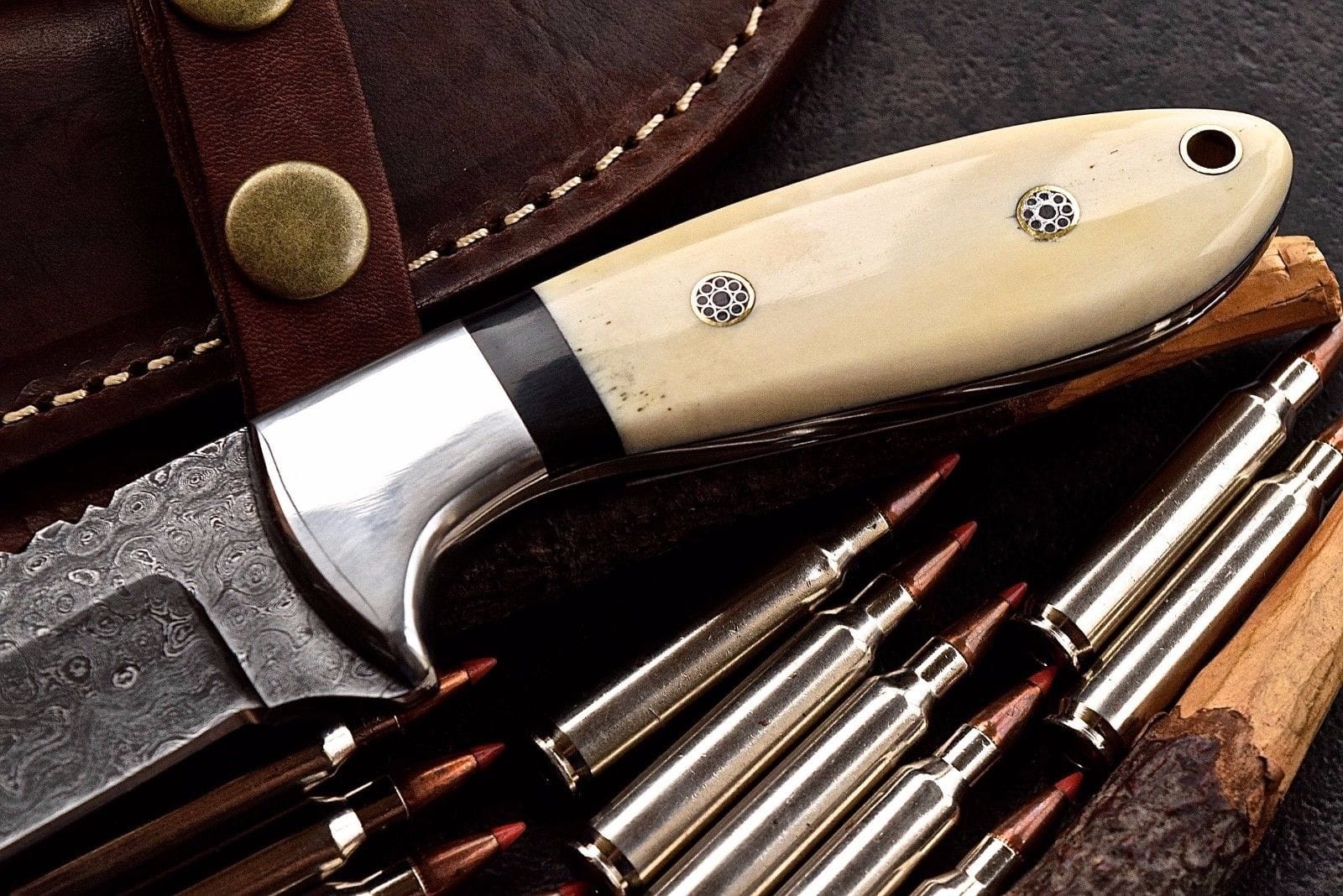 KBS Knives Store Skinner Knife Damascus steel Hunting skinner knife