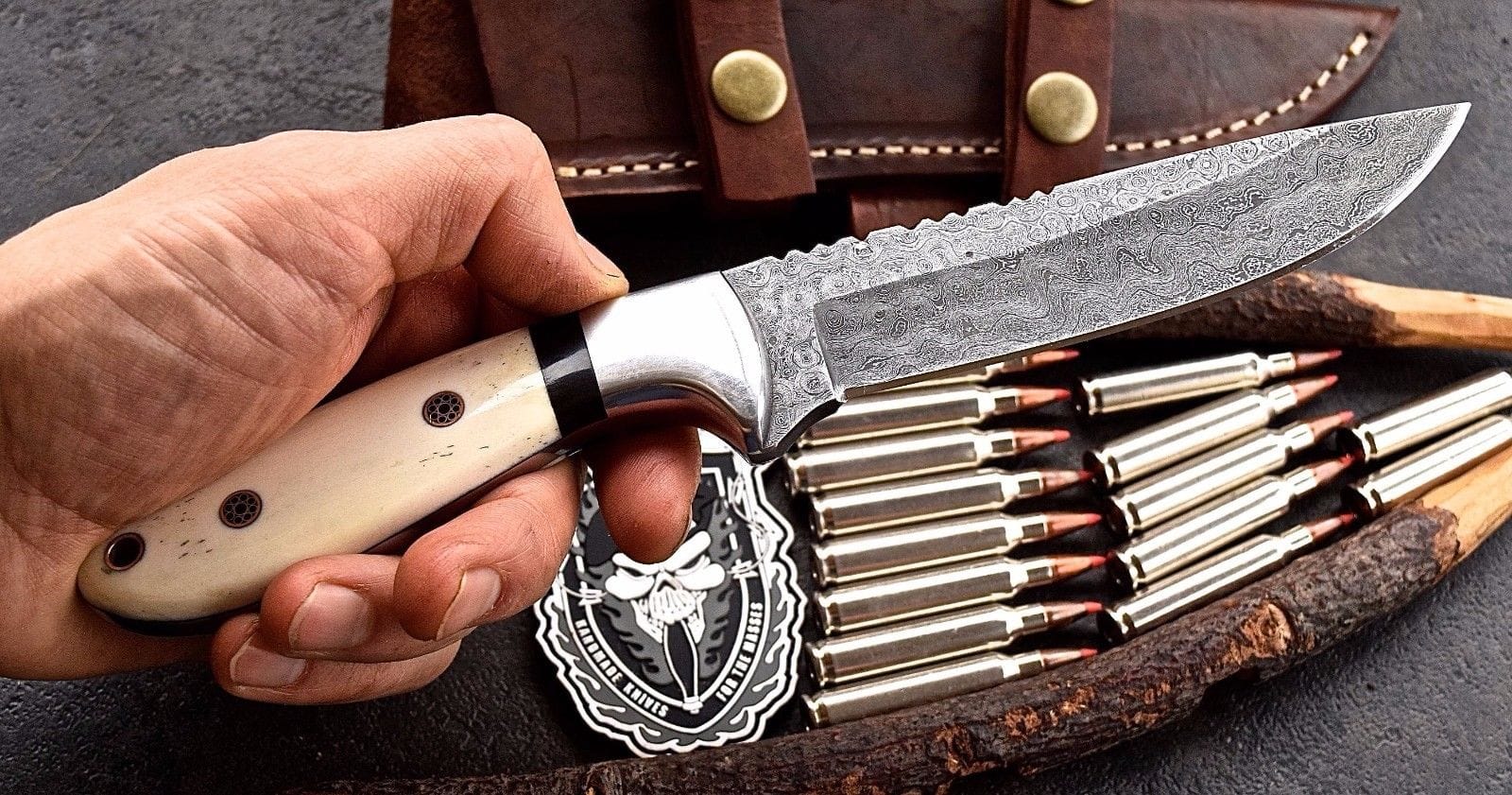 KBS Knives Store Skinner Knife Damascus steel Hunting skinner knife
