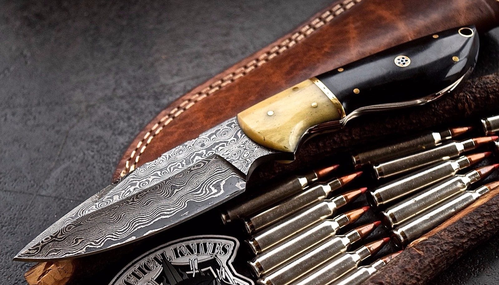 KBS Knives Store Skinner Knife Damascus steel skinning knife