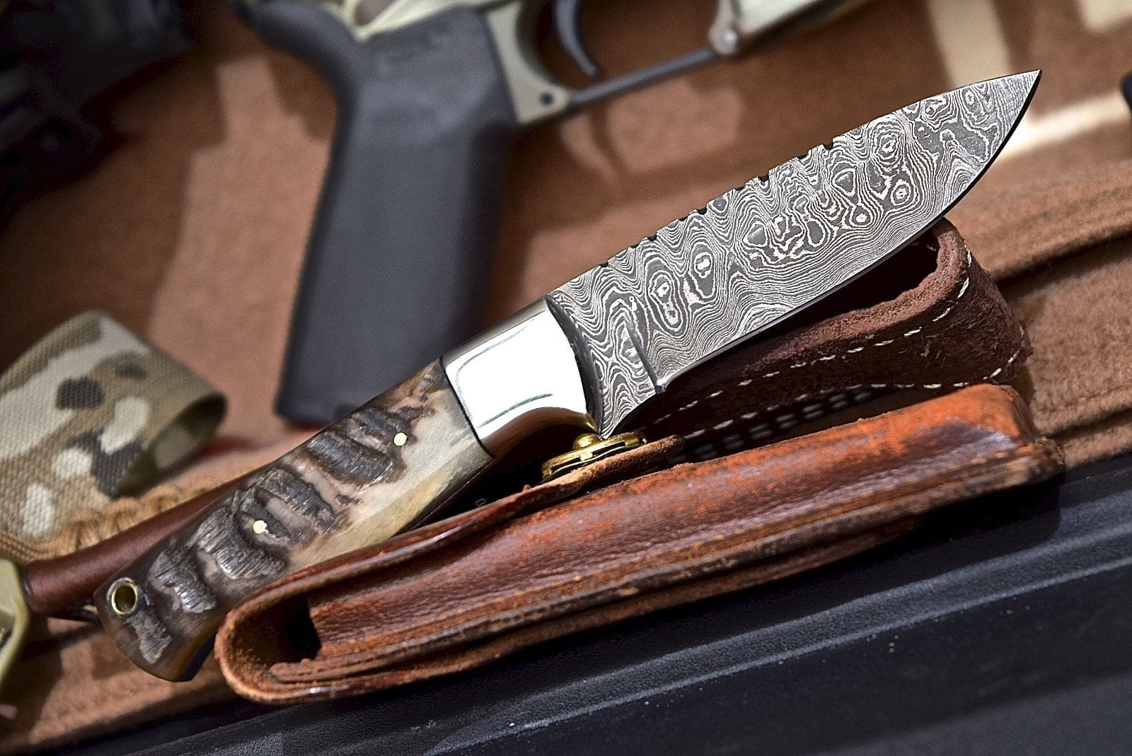 KBS Knives Store Skinner Knife Damascus steel skinning knife