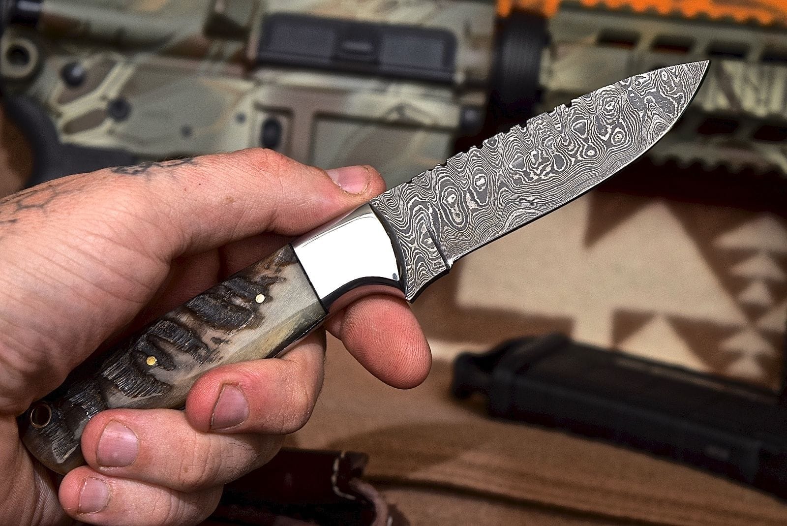 KBS Knives Store Skinner Knife Damascus steel skinning knife