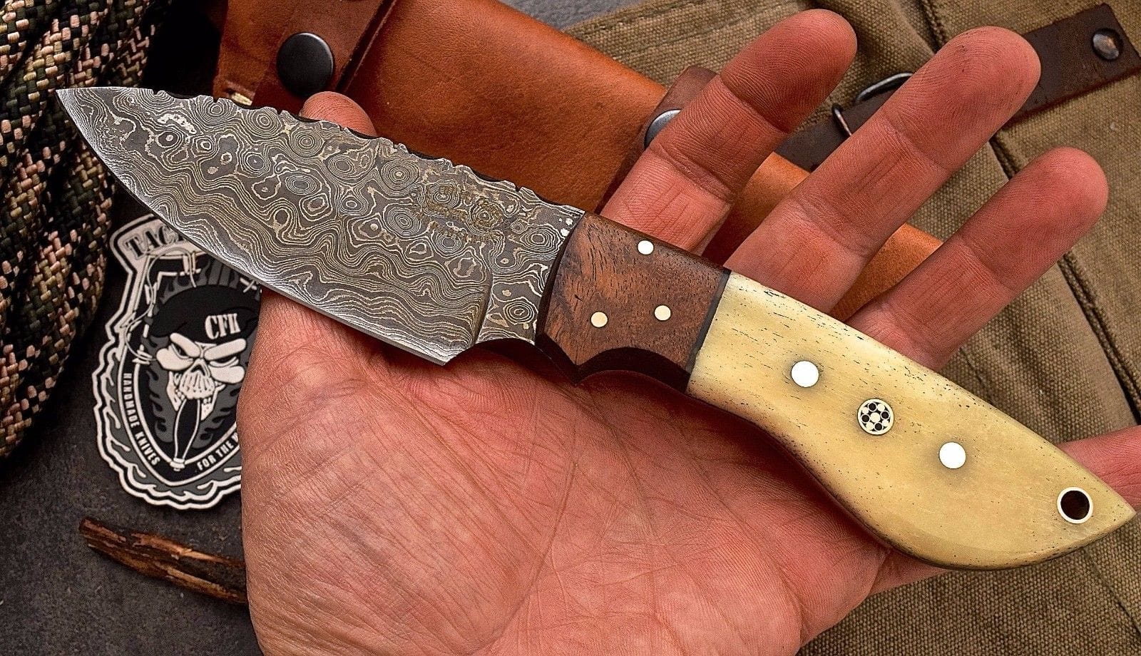KBS Knives Store Skinner Knife Damascus steel skinning knife