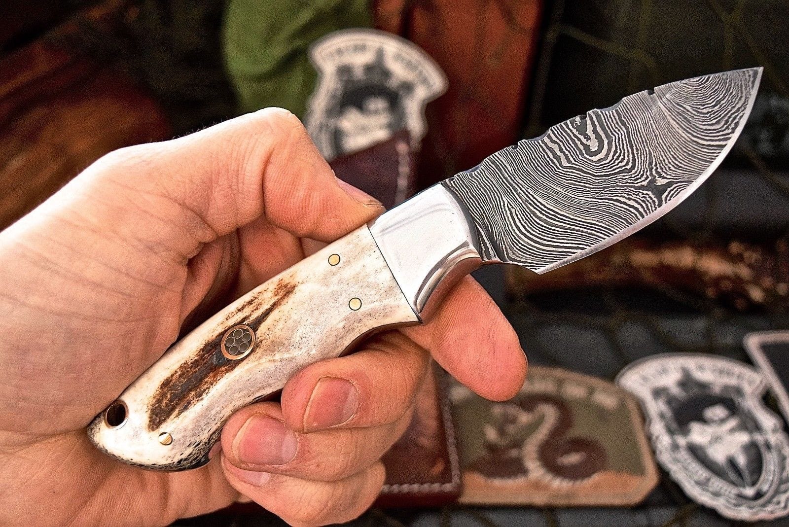 KBS Knives Store Skinner Knife Damascus steel skinning knife