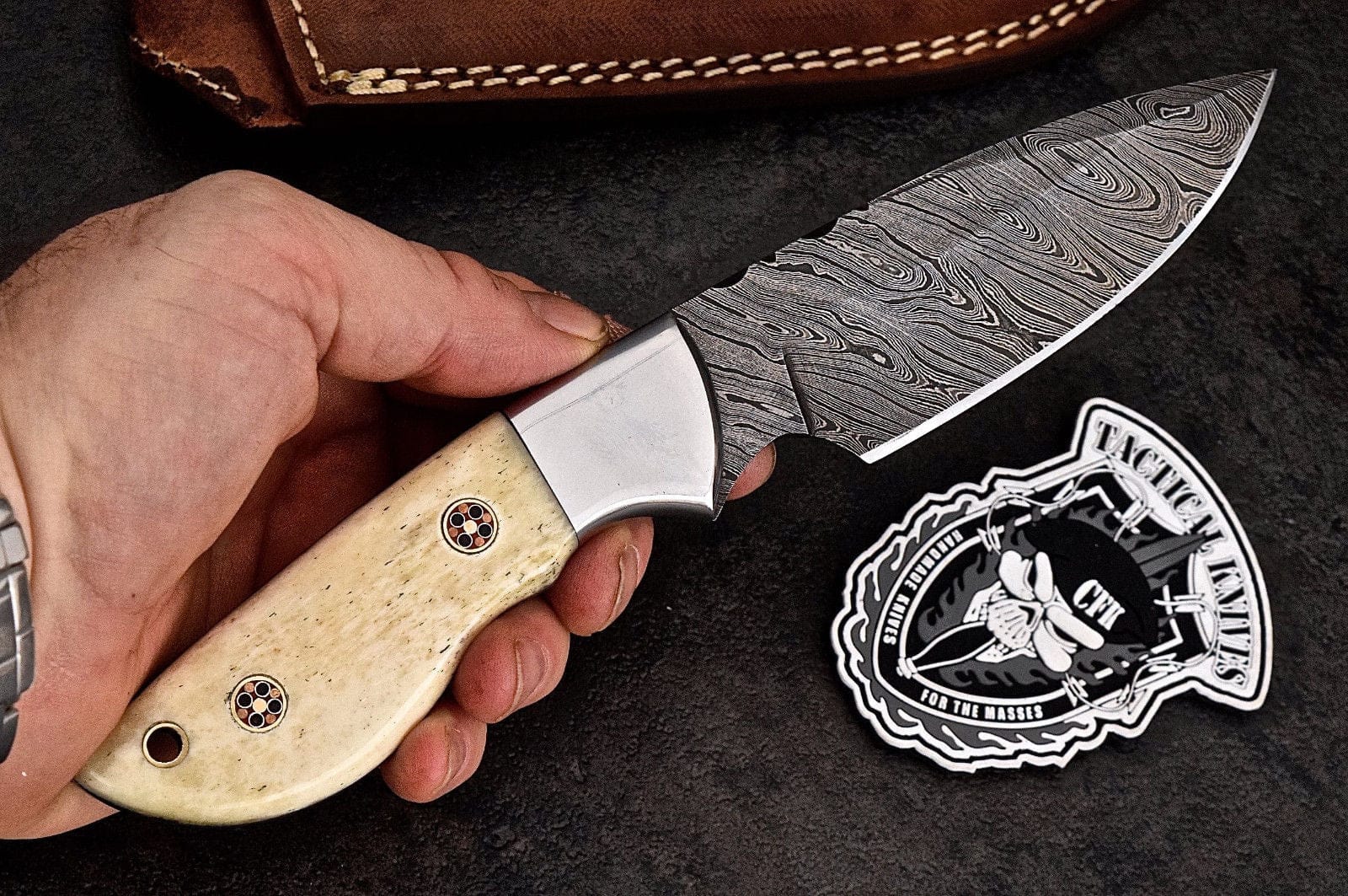 KBS Knives Store Skinner Knife Damascus steel skinning knife