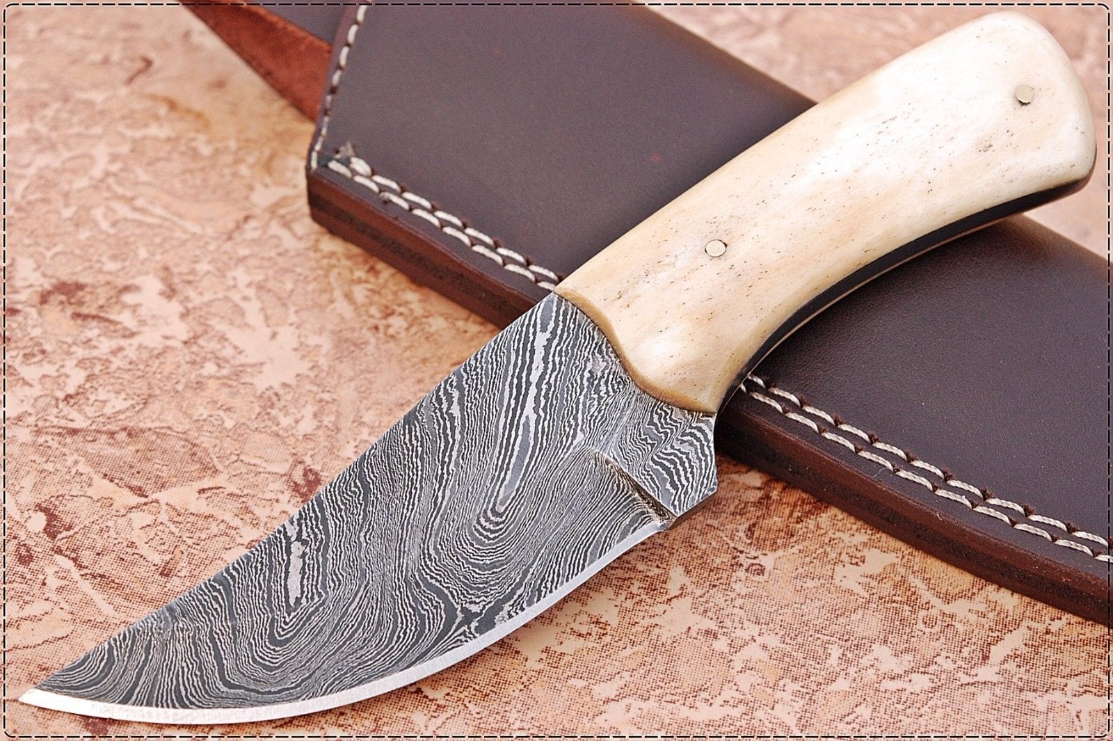 KBS Knives Store Skinner Knife damascus steel skinning knife