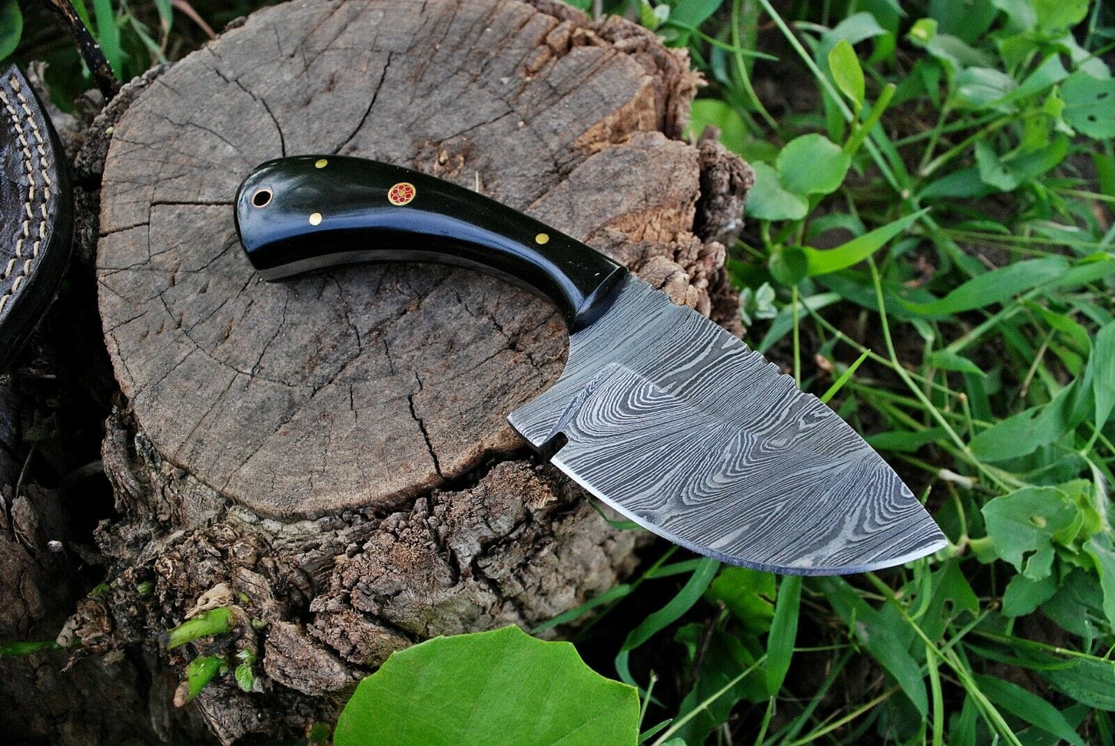 KBS Knives Store Skinner Knife Fixed Blade Custom Handmade Damascus Steel Skinning Knife