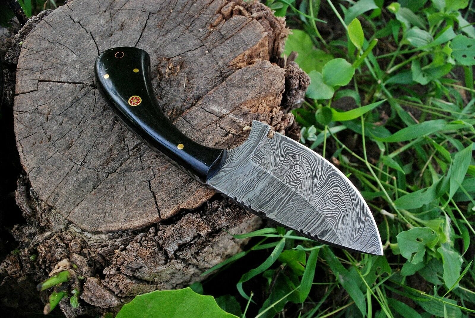 KBS Knives Store Skinner Knife Fixed Blade Custom Handmade Damascus Steel Skinning Knife
