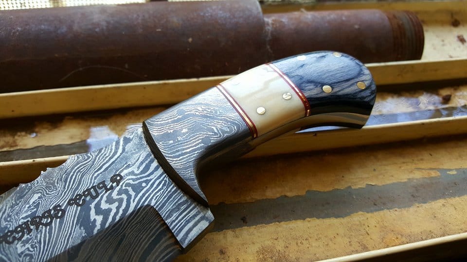 KBS Knives Store Skinner Knife Full Tang Custom Handmade Damascus Steel Skinner Knife