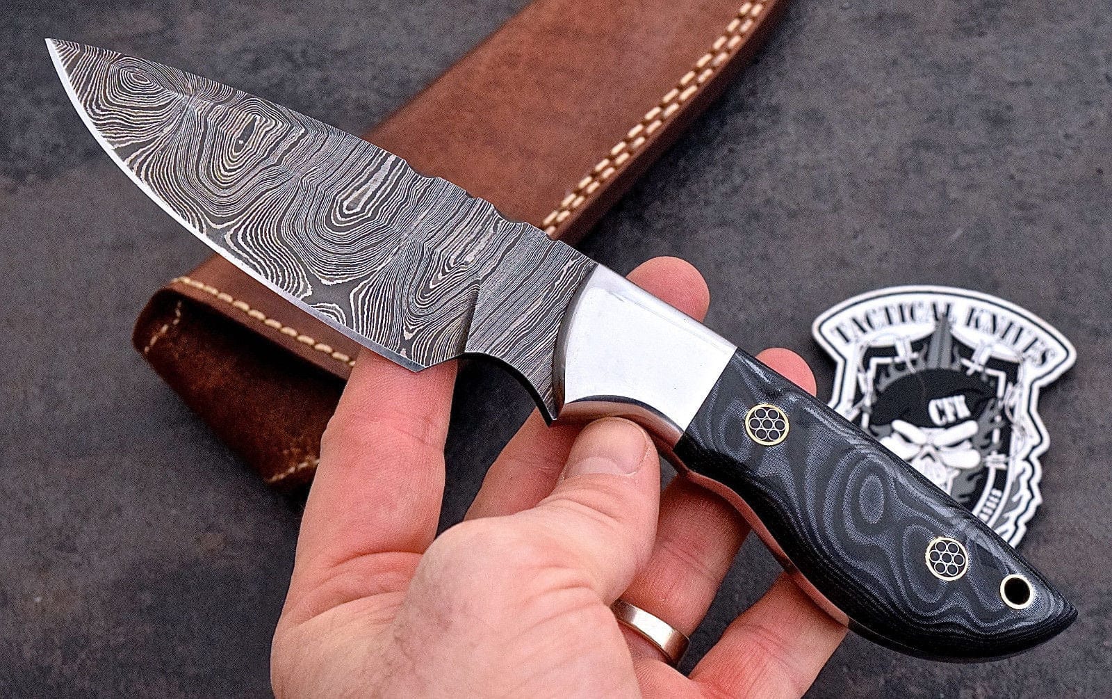 KBS Knives Store Skinner Knife Full Tang Custom Handmade Damascus Steel Skinning/Hunting Knife