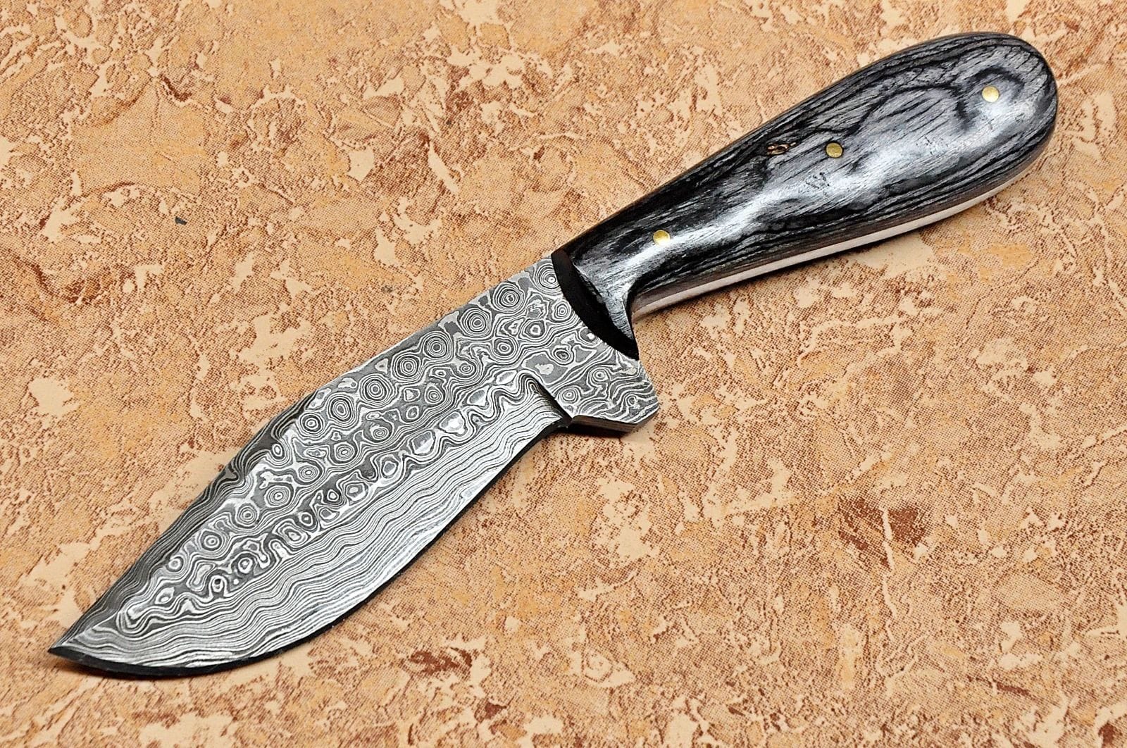 KBS Knives Store Skinner Knife Hand Made Damascus Rain Drop Skinning Knife