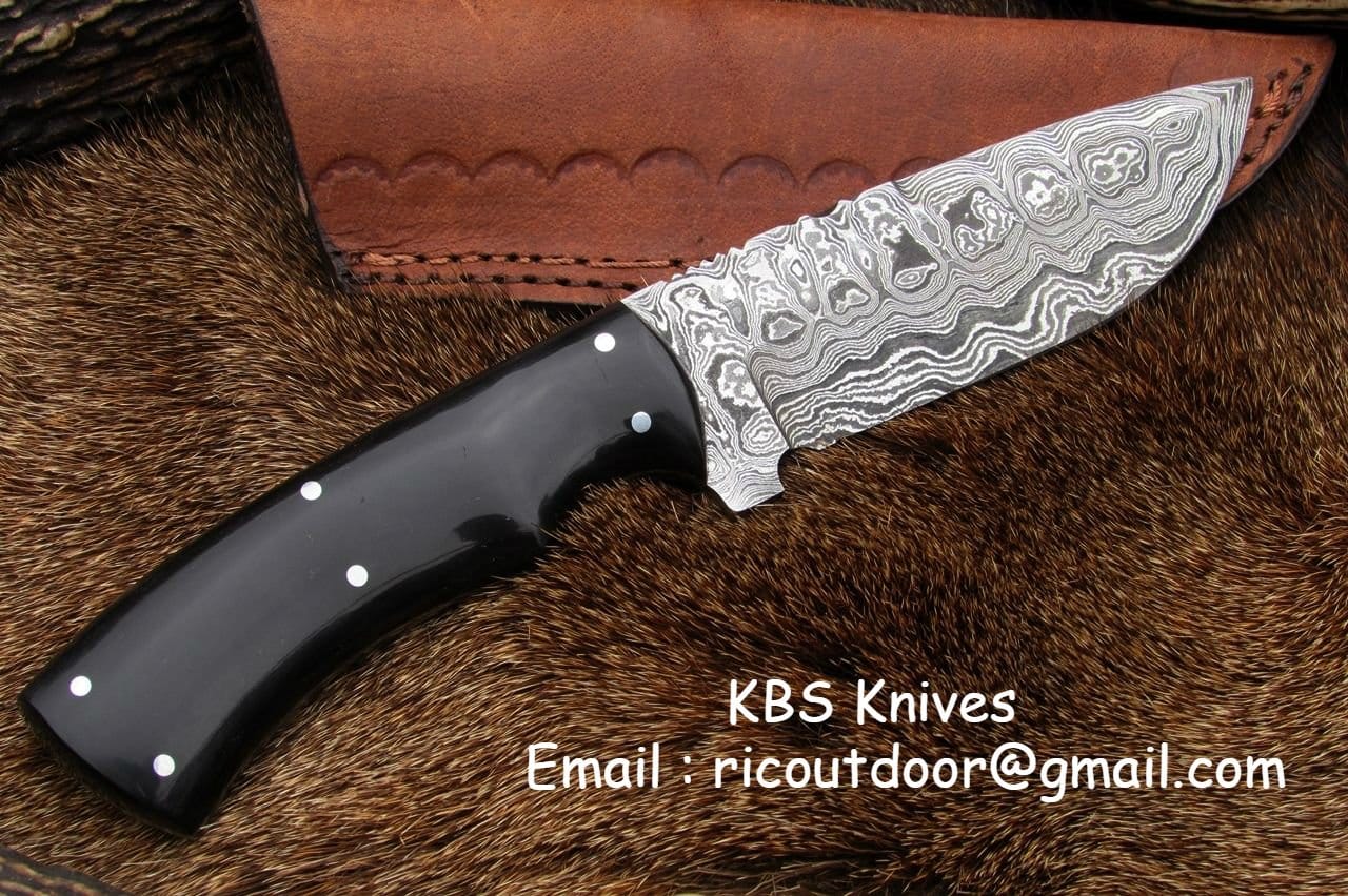 KBS Knives Store Skinner Knife Hand Made Damascus Skinning Knife