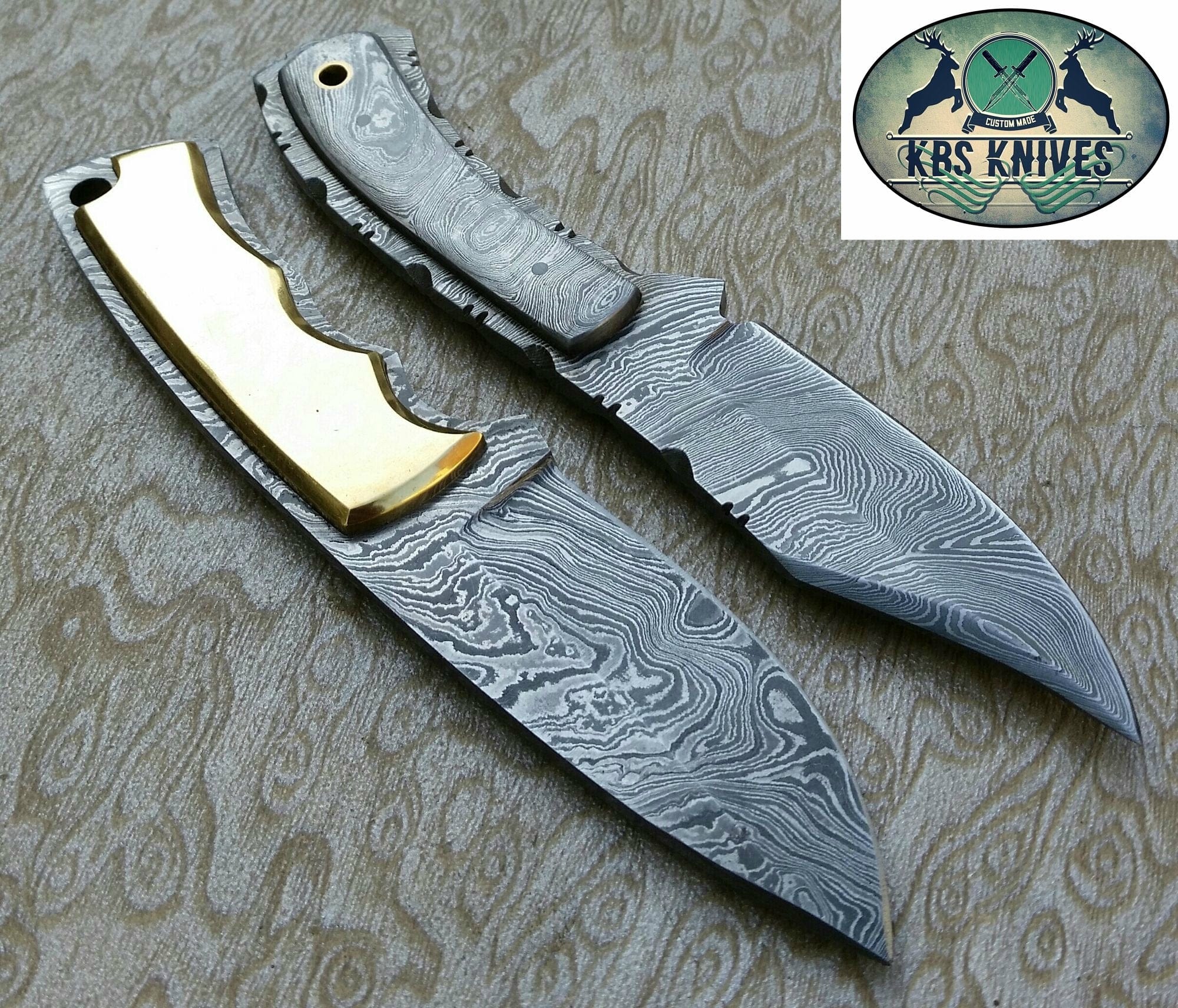 KBS Knives Store Skinner Knife Hand Made Damascus Skinning Knives