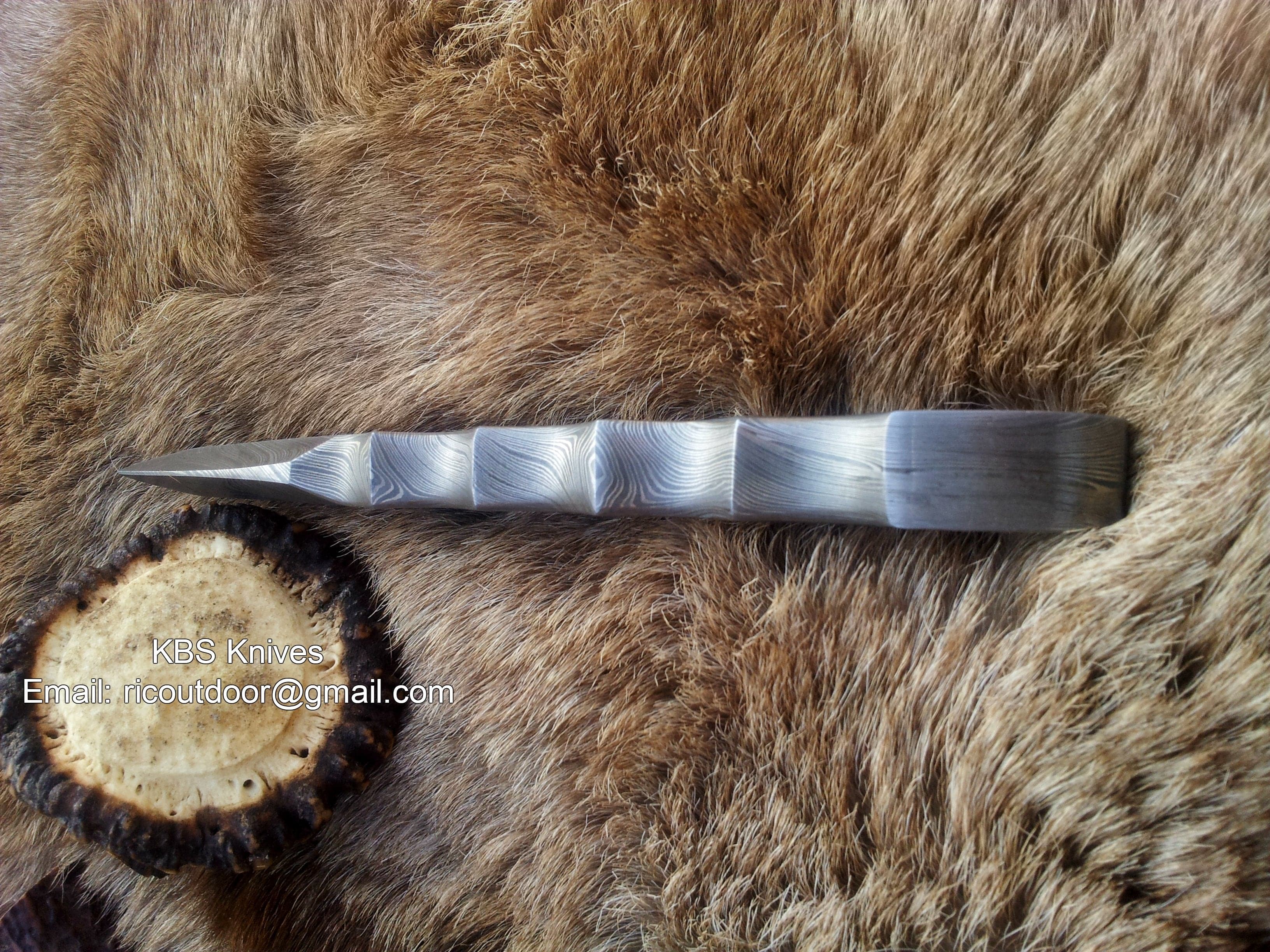 KBS Knives Store Skinner Knife Hand Made Full Damascus Skinning Knife