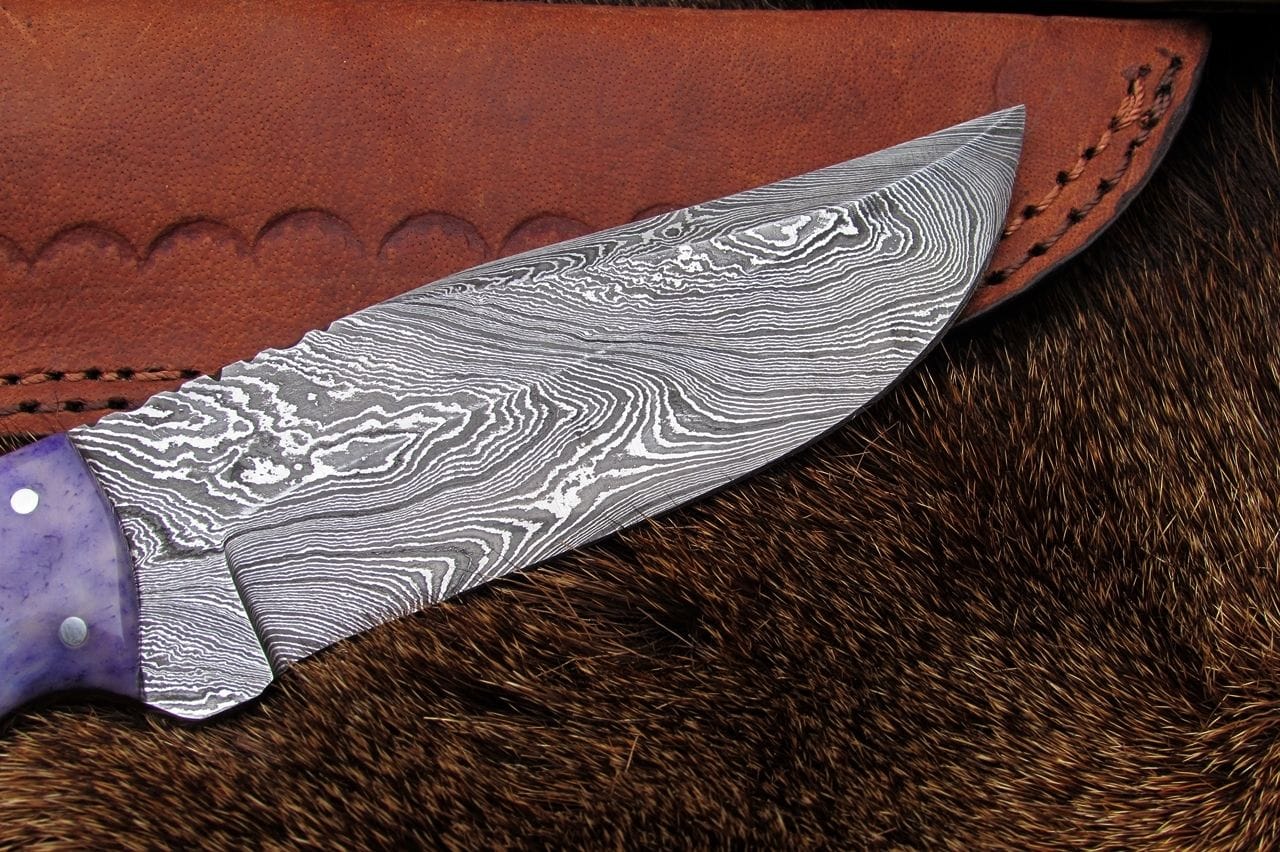 KBS Knives Store Skinner Knife Handmade Damascus Skinning Knife