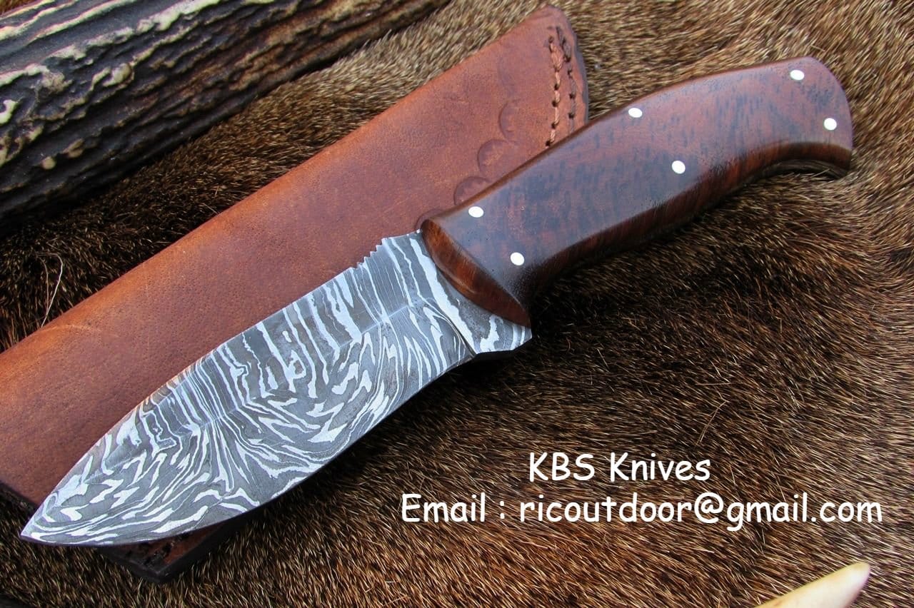 KBS Knives Store Skinner Knife Handmade Damascus Skinning Knife